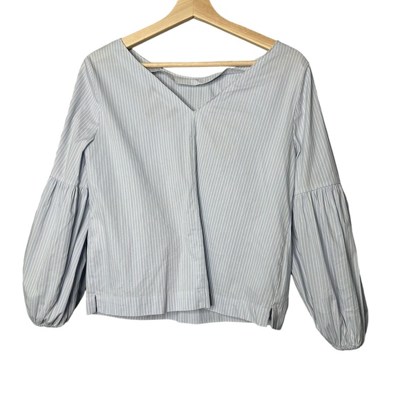 White House Black Market Yarn Dye Cotton Embroidered Blouse Top - Picture 6 of 8